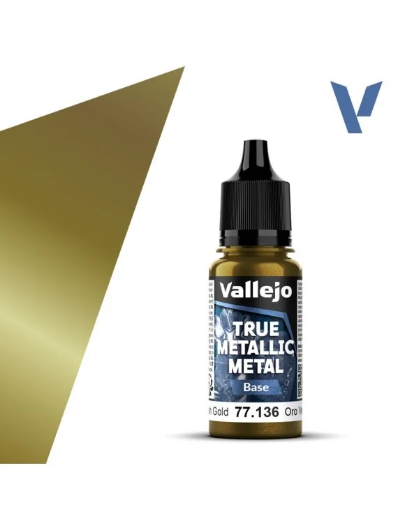 Oro Verde True Metallic Metal Base Vallejo 18ml (77136) de Vallejo en True Metallic Metal | La Cueva Roja