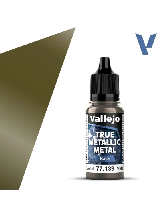 Metal Envejecido True Metallic Metal Base Vallejo 18ml (77139) de Vallejo en True Metallic Metal | La Cueva Roja