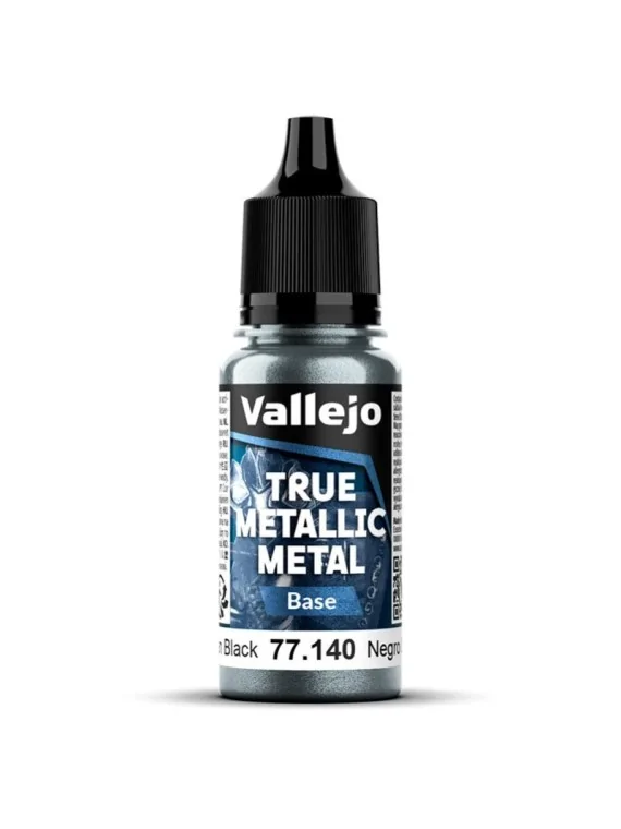 Negro Obsidiana True Metallic Metal Base Vallejo 18ml (77140) de Vallejo en True Metallic Metal | La Cueva Roja