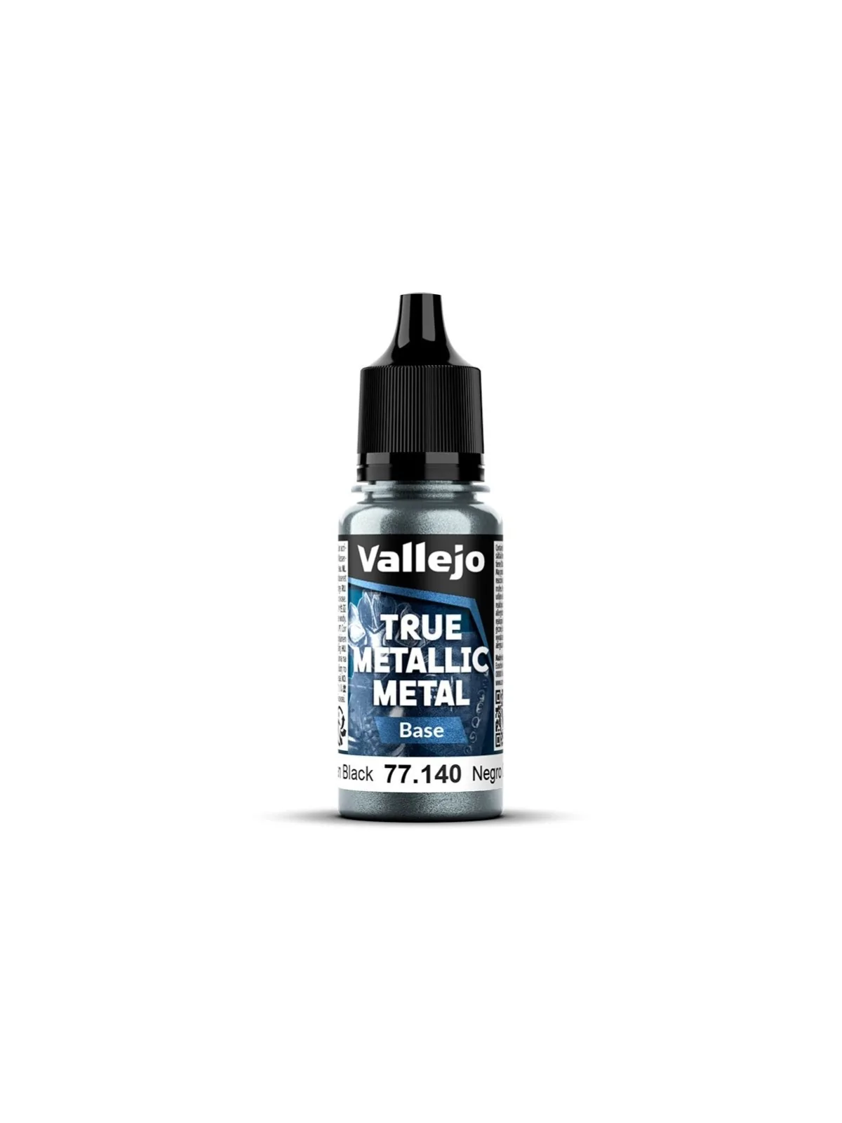 Negro Obsidiana True Metallic Metal Base Vallejo 18ml (77140) de Vallejo en True Metallic Metal | La Cueva Roja