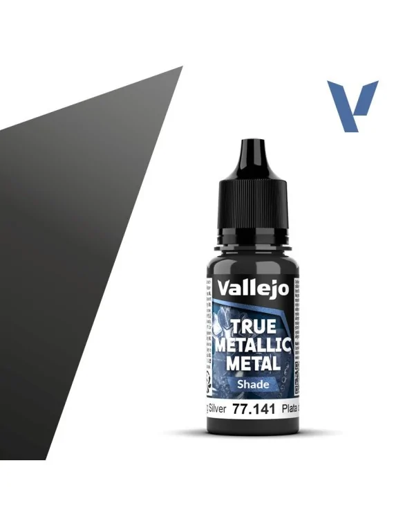 Plata de Ley True Metallic Metal Shade Vallejo 18ml (77141) de Vallejo en True Metallic Metal | La Cueva Roja