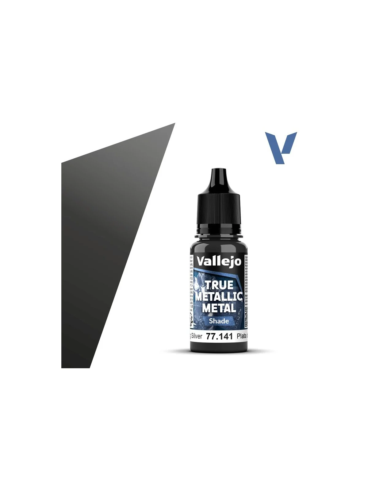 Plata de Ley True Metallic Metal Shade Vallejo 18ml (77141) de Vallejo en True Metallic Metal | La Cueva Roja