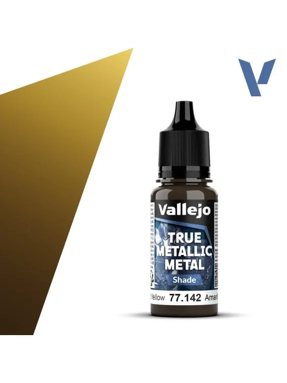 Amarillo Radiante True Metallic Metal Shade Vallejo 18ml (77142) de Vallejo en True Metallic Metal | La Cueva Roja
