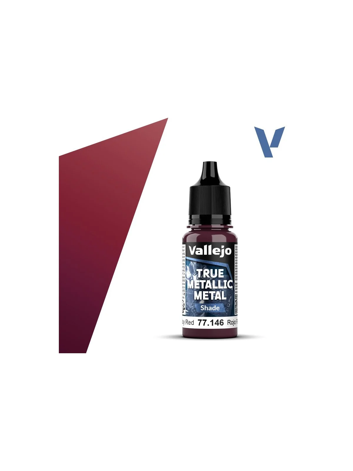Rojo Rubí True Metallic Metal Shade Vallejo 18ml (77146) de Vallejo en True Metallic Metal | La Cueva Roja