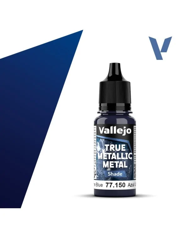 Azul Ultramar True Metallic Metal Shade Vallejo 18ml (77150) de Vallejo en True Metallic Metal | La Cueva Roja