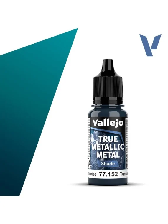 Turquesa Hidra True Metallic Metal Shade Vallejo 18ml (77152) de Vallejo en True Metallic Metal | La Cueva Roja