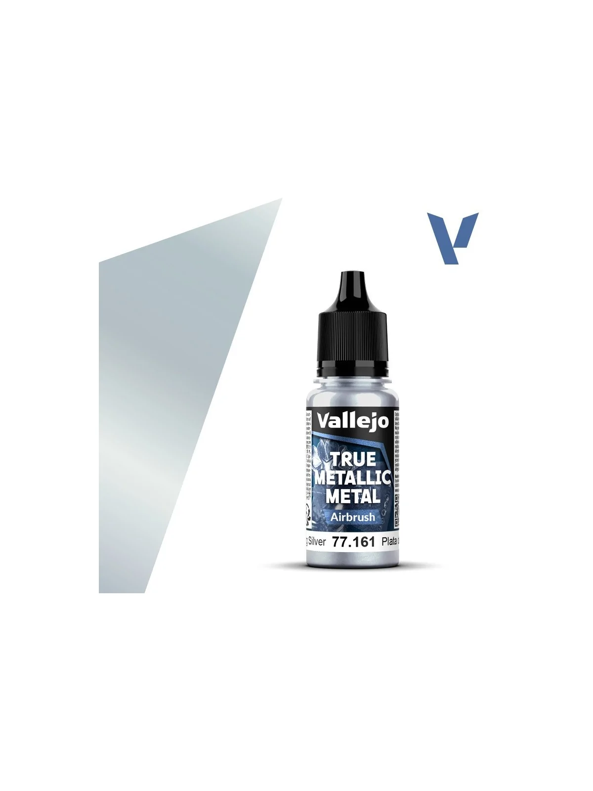 Plata de Ley True Metallic Metal Airbrush Vallejo 18ml (77161) de Vallejo en True Metallic Metal | La Cueva Roja