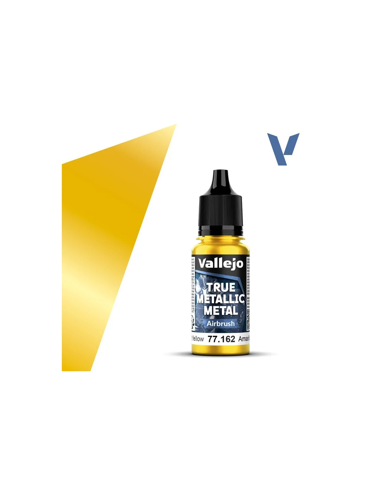 Amarillo Radiante True Metallic Metal Airbrush Vallejo 18ml (77162) de Vallejo en True Metallic Metal | La Cueva Roja