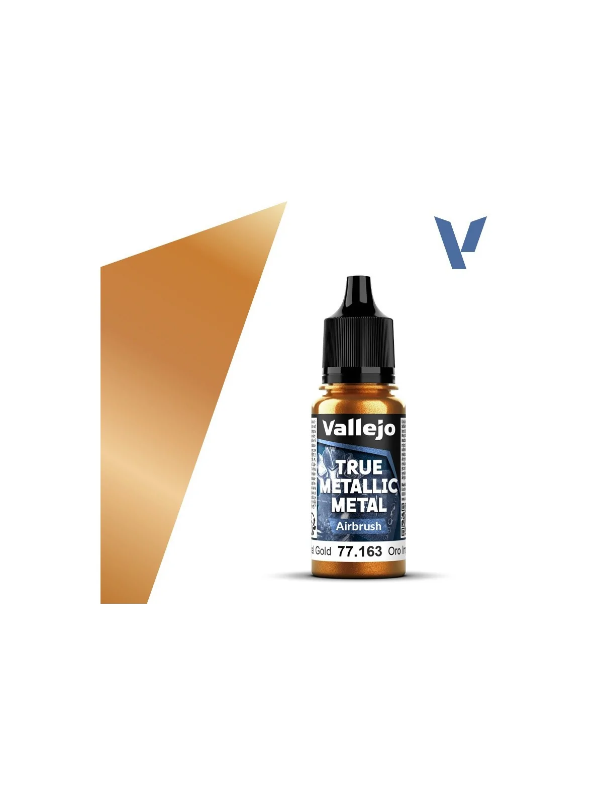 Oro Imperial True Metallic Metal Airbrush Vallejo 18ml (77163) de Vallejo en True Metallic Metal | La Cueva Roja