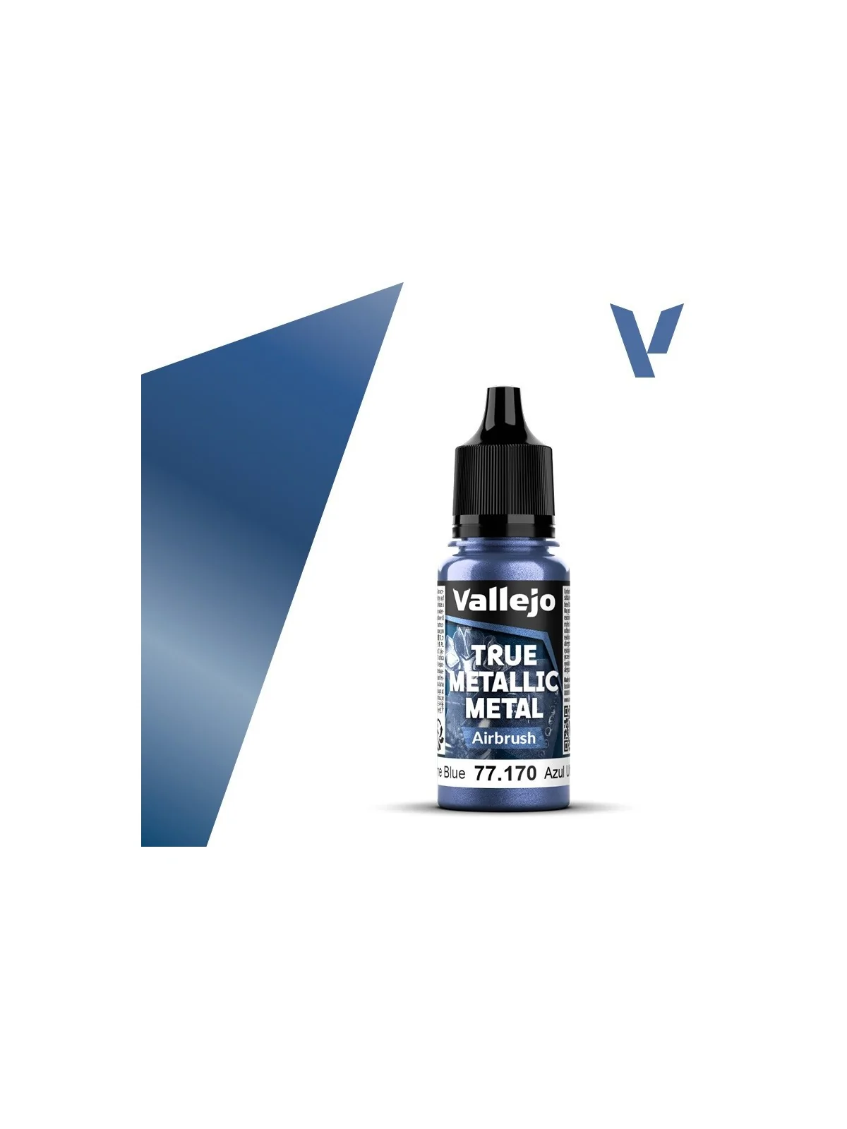Azul Ultramar True Metallic Metal Airbrush Vallejo 18ml (77170) de Vallejo en True Metallic Metal | La Cueva Roja