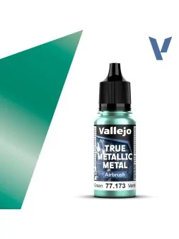 Verde Escarabajo True Metallic Metal Airbrush Vallejo 18ml (77173) de Vallejo en True Metallic Metal | La Cueva Roja