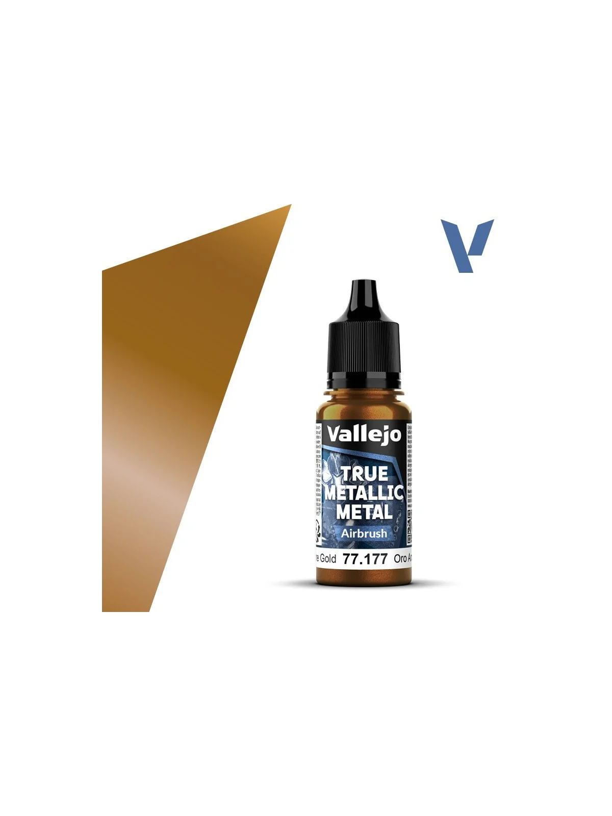 Oro Arcano True Metallic Metal Airbrush Vallejo 18ml (77177) de Vallejo en True Metallic Metal | La Cueva Roja