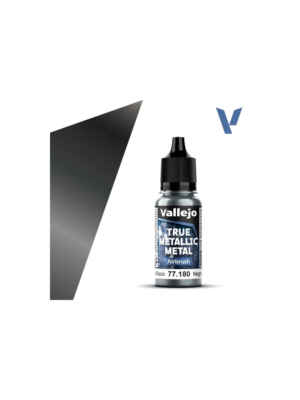 Negro Obsidiana True Metallic Metal Airbrush Vallejo 18ml (77180) de Vallejo en True Metallic Metal | La Cueva Roja