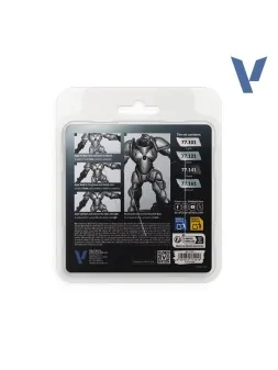 Set 4 Colores Plata de Ley True Metallic Metal Vallejo 18ml (77251) de Vallejo en True Metallic Metal | La Cueva Roja