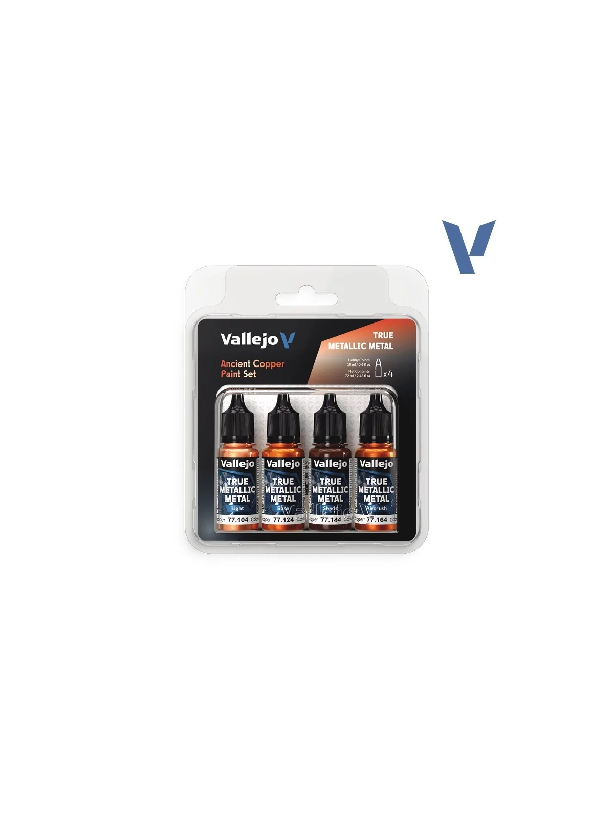 Set 4 Colores Cobre Antiguo True Metallic Metal Vallejo 18ml (77253) de Vallejo en True Metallic Metal | La Cueva Roja