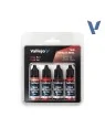 Set 4 Colores Rojo Rubí True Metallic Metal Vallejo 18ml (77254) de Vallejo en True Metallic Metal | La Cueva Roja