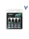 Set 4 Colores Verde Sombrío True Metallic Metal Vallejo 18ml (77257) de Vallejo en True Metallic Metal | La Cueva Roja