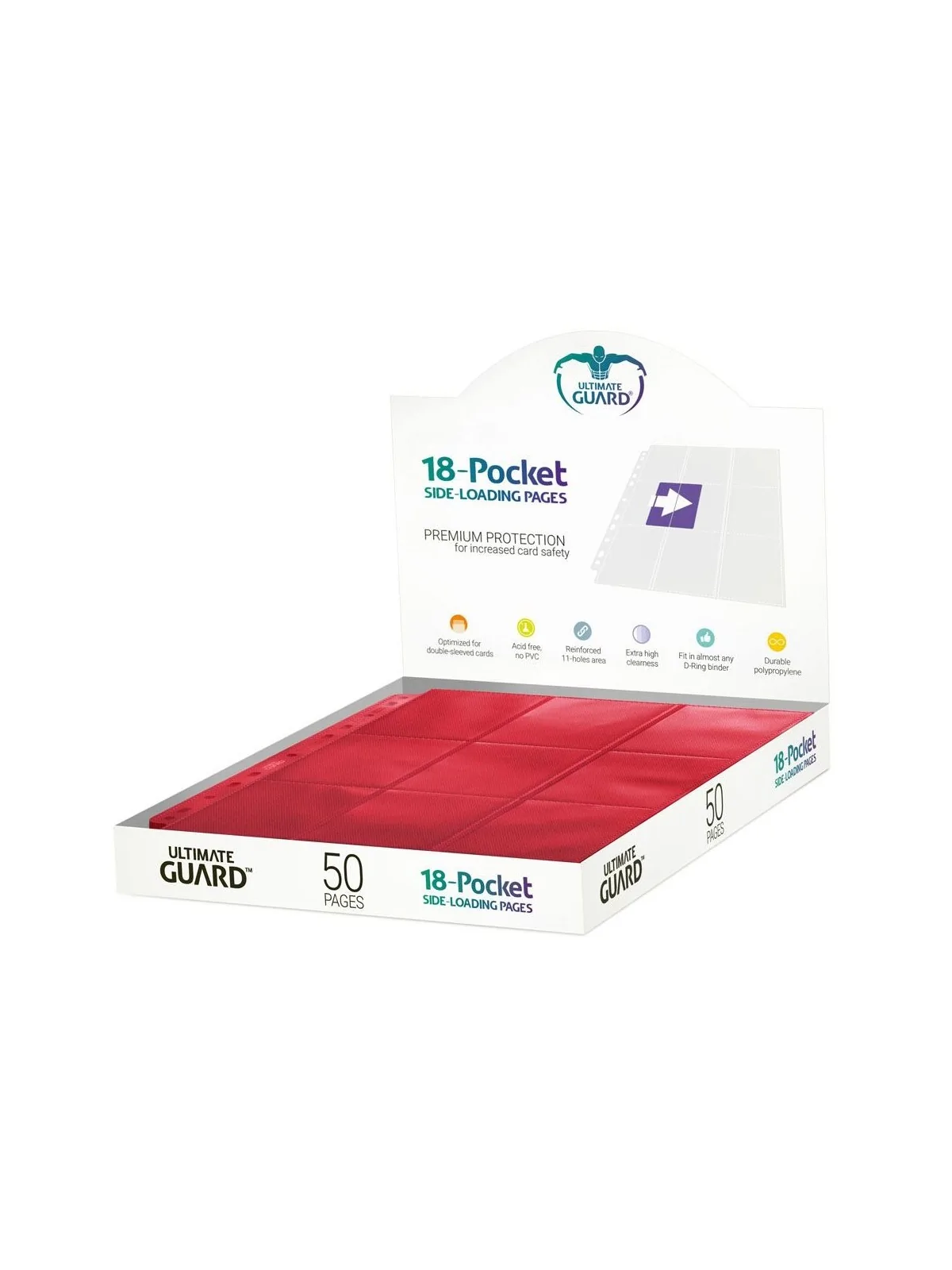Ultimate Guard 18-Pocket Pages Side-Loading Rojo (1) de Ultimate Guard en Otros | La Cueva Roja