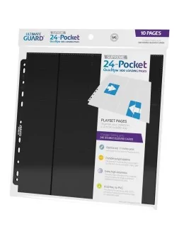 Ultimate Guard 24-Pocket QuadRow Pages Side-Loading Negro (10) de Ultimate Guard en Otros | La Cueva Roja