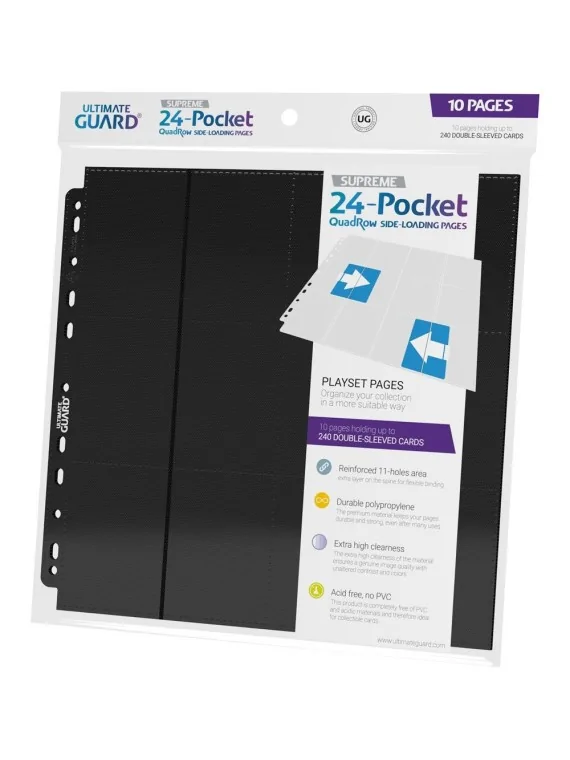 Ultimate Guard 24-Pocket QuadRow Pages Side-Loading Negro (10) de Ultimate Guard en Otros | La Cueva Roja