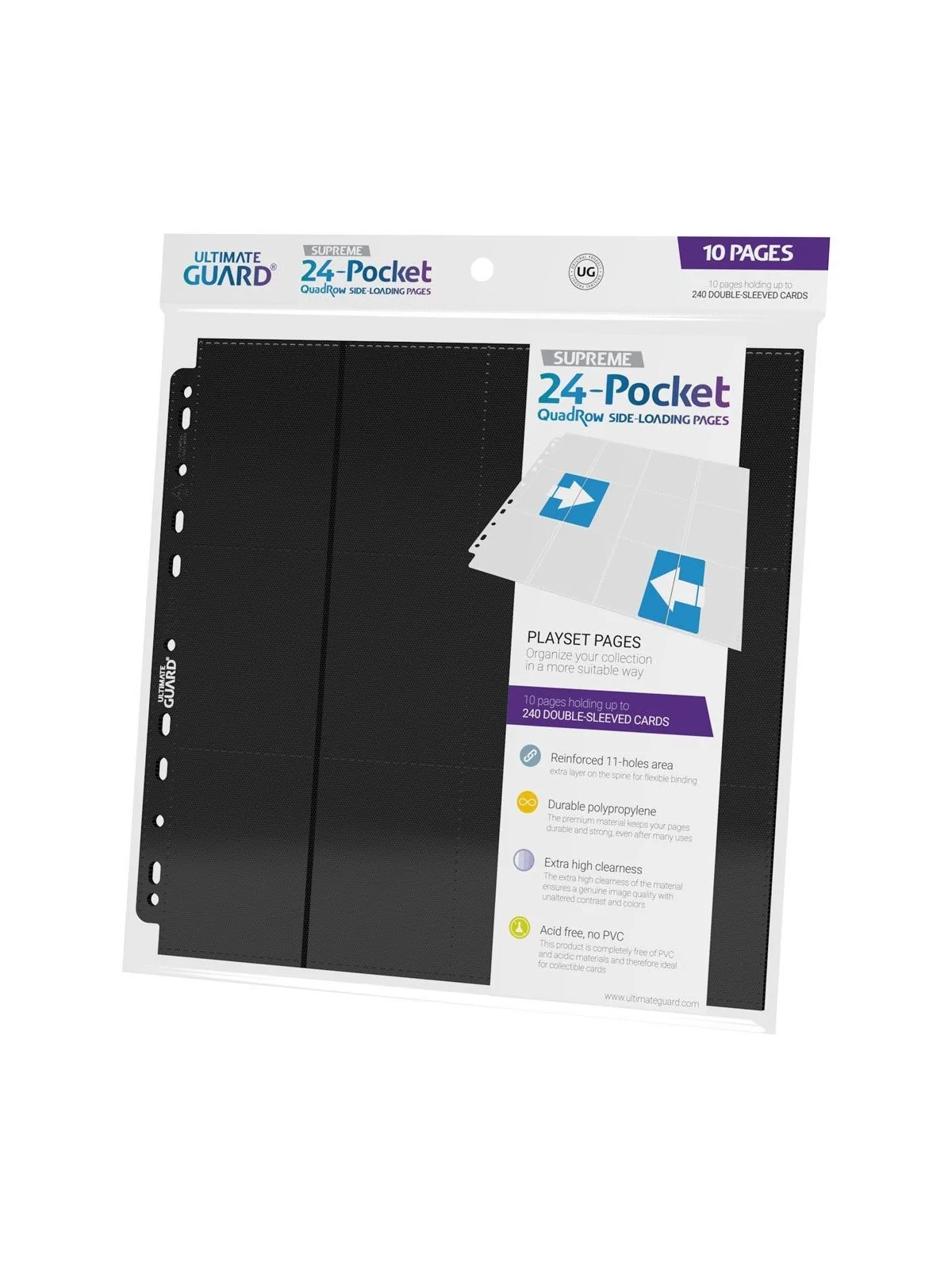 Ultimate Guard 24-Pocket QuadRow Pages Side-Loading Negro (10) de Ultimate Guard en Otros | La Cueva Roja