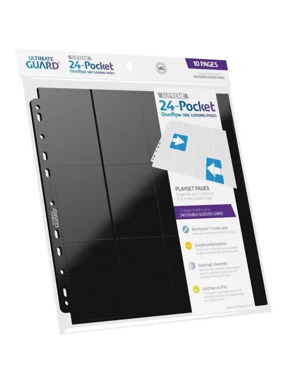 Ultimate Guard 24-Pocket QuadRow Pages Side-Loading Negro (10) de Ultimate Guard en Otros | La Cueva Roja