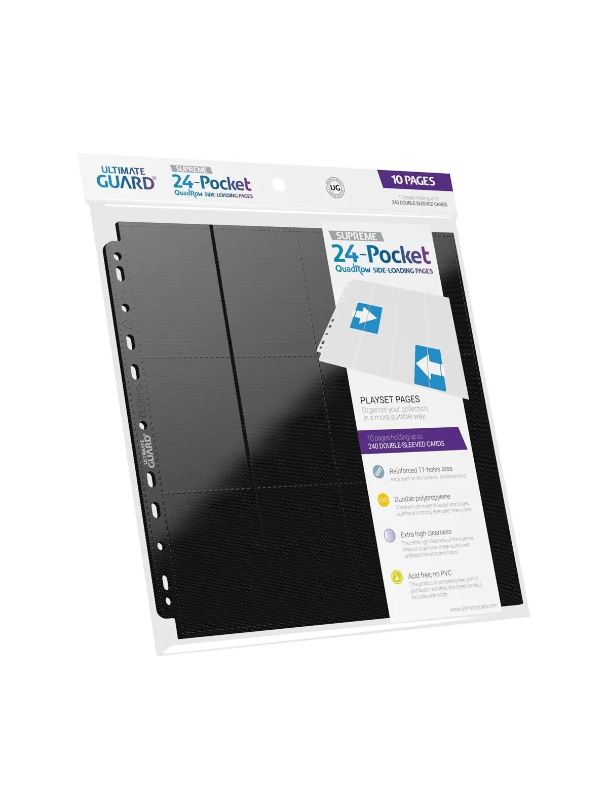 Ultimate Guard 24-Pocket QuadRow Pages Side-Loading Negro (10) de Ultimate Guard en Otros | La Cueva Roja