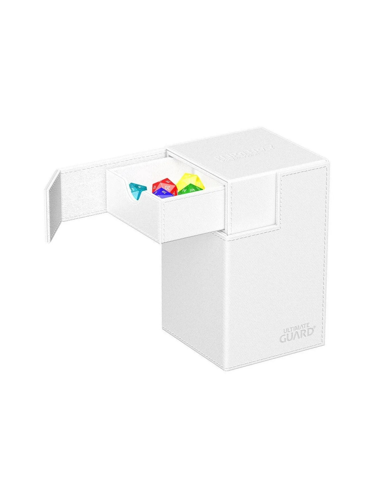 Ultimate Guard Flip'n'Tray 100+ XenoSkin Monocolor Blanco de Ultimate Guard en Cajas para Cartas | La Cueva Roja