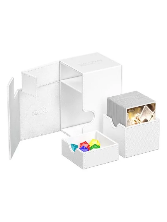 Ultimate Guard Flip'n'Tray 100+ XenoSkin Monocolor Blanco de Ultimate Guard en Cajas para Cartas | La Cueva Roja