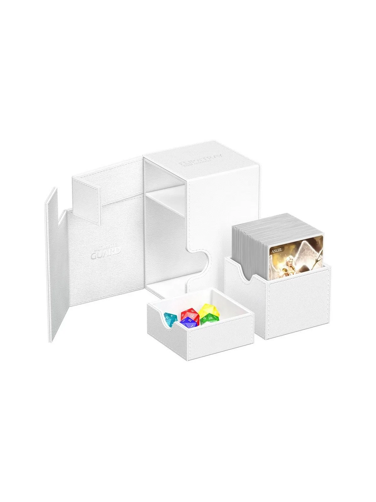 Ultimate Guard Flip'n'Tray 100+ XenoSkin Monocolor Blanco de Ultimate Guard en Cajas para Cartas | La Cueva Roja
