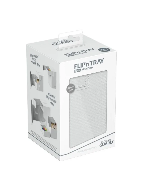Ultimate Guard Flip'n'Tray 100+ XenoSkin Monocolor Blanco de Ultimate Guard en Cajas para Cartas | La Cueva Roja
