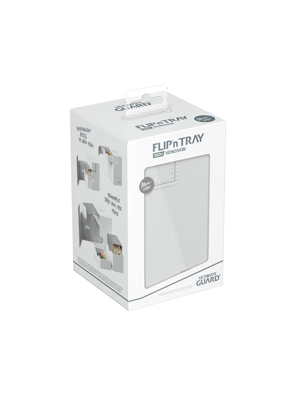 Ultimate Guard Flip'n'Tray 100+ XenoSkin Monocolor Blanco de Ultimate Guard en Cajas para Cartas | La Cueva Roja