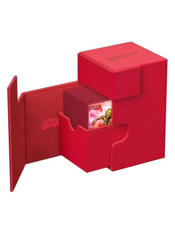 Ultimate Guard Flip'n'Tray 100+ XenoSkin Monocolor Rojo de Ultimate Guard en Cajas para Cartas | La Cueva Roja