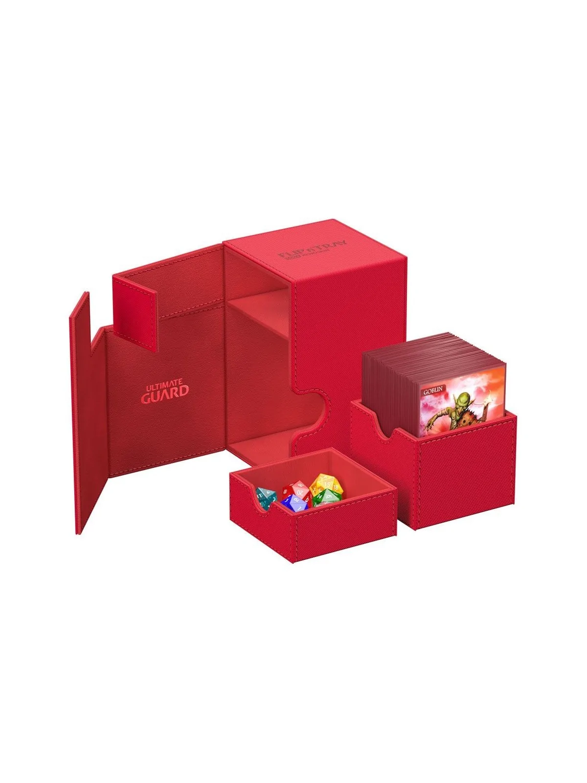 Ultimate Guard Flip'n'Tray 100+ XenoSkin Monocolor Rojo de Ultimate Guard en Cajas para Cartas | La Cueva Roja