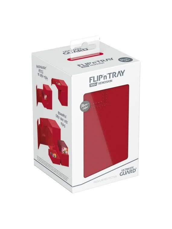 Ultimate Guard Flip'n'Tray 100+ XenoSkin Monocolor Rojo de Ultimate Guard en Cajas para Cartas | La Cueva Roja