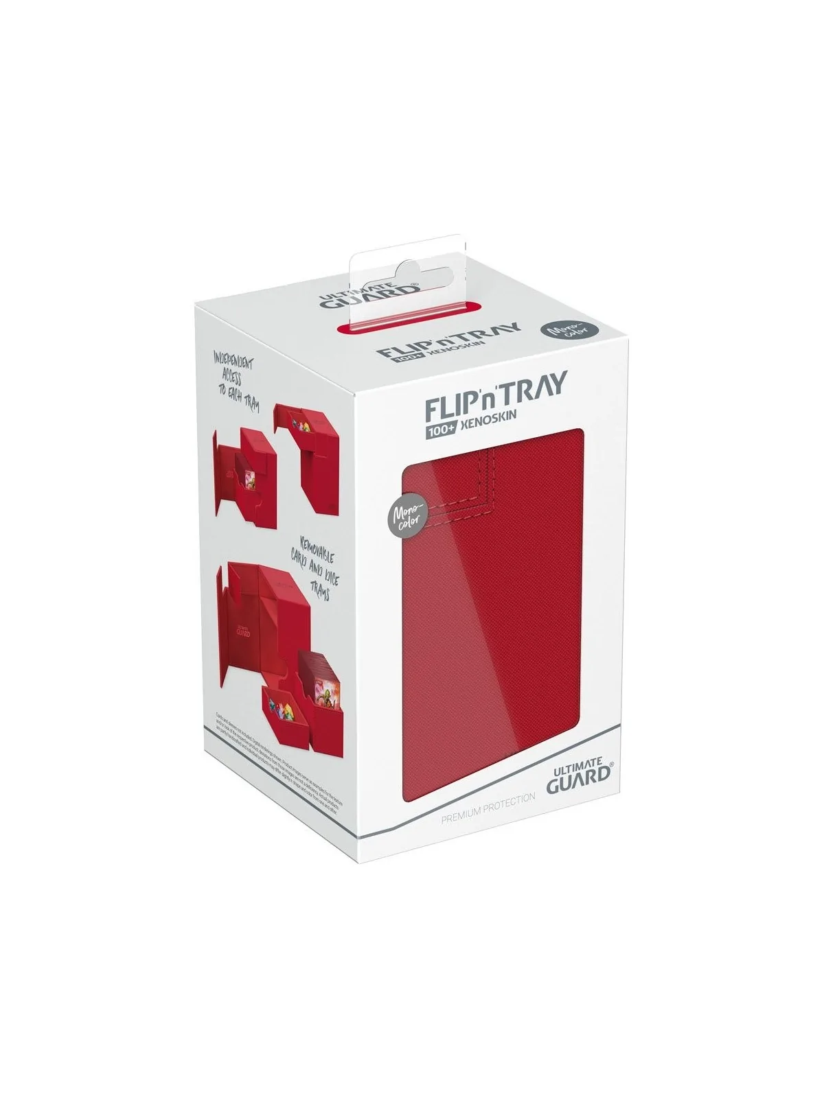 Ultimate Guard Flip'n'Tray 100+ XenoSkin Monocolor Rojo de Ultimate Guard en Cajas para Cartas | La Cueva Roja