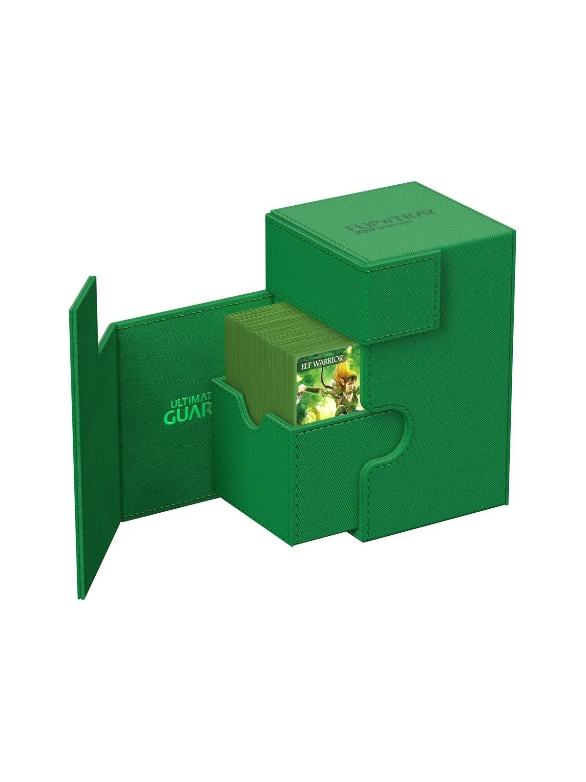 Ultimate Guard Flip'n'Tray 100+ XenoSkin Monocolor Verde de Ultimate Guard en Cajas para Cartas | La Cueva Roja