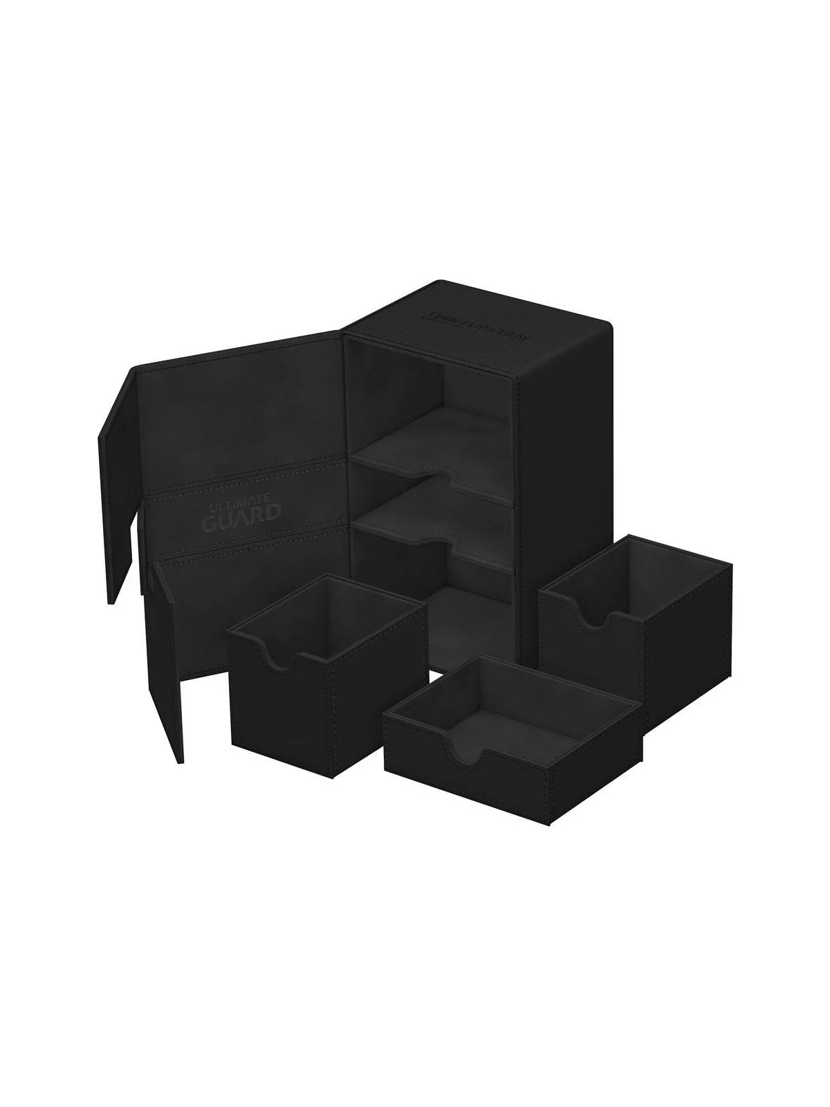 Ultimate Guard Twin Flip'n'Tray 160+ XenoSkin Monocolor Negro de Ultimate Guard en Cajas para Cartas | La Cueva Roja