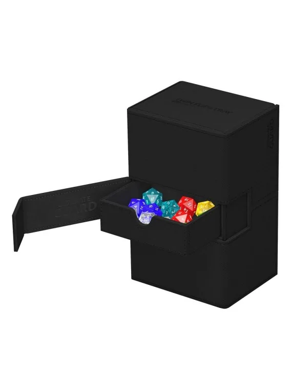 Ultimate Guard Twin Flip'n'Tray 160+ XenoSkin Monocolor Negro de Ultimate Guard en Cajas para Cartas | La Cueva Roja