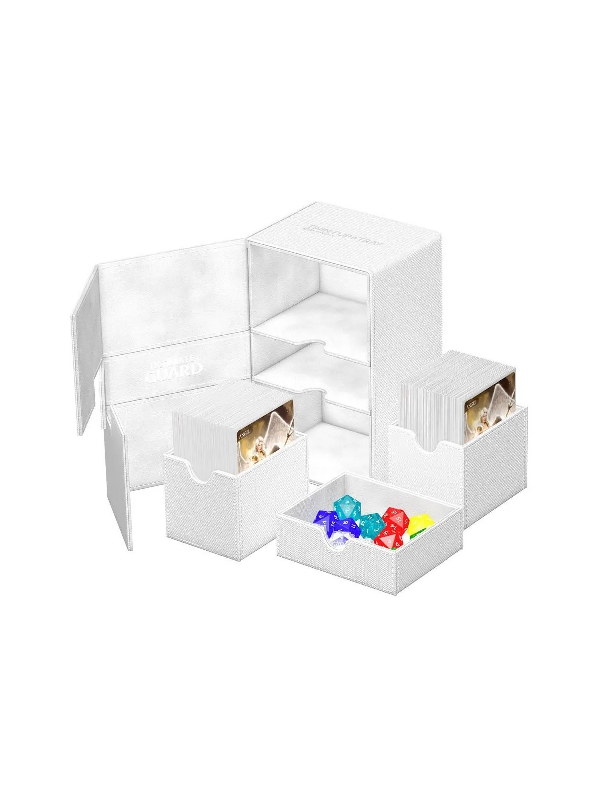 Ultimate Guard Twin Flip'n'Tray 160+ XenoSkin Monocolor Blanco de Ultimate Guard en Cajas para Cartas | La Cueva Roja