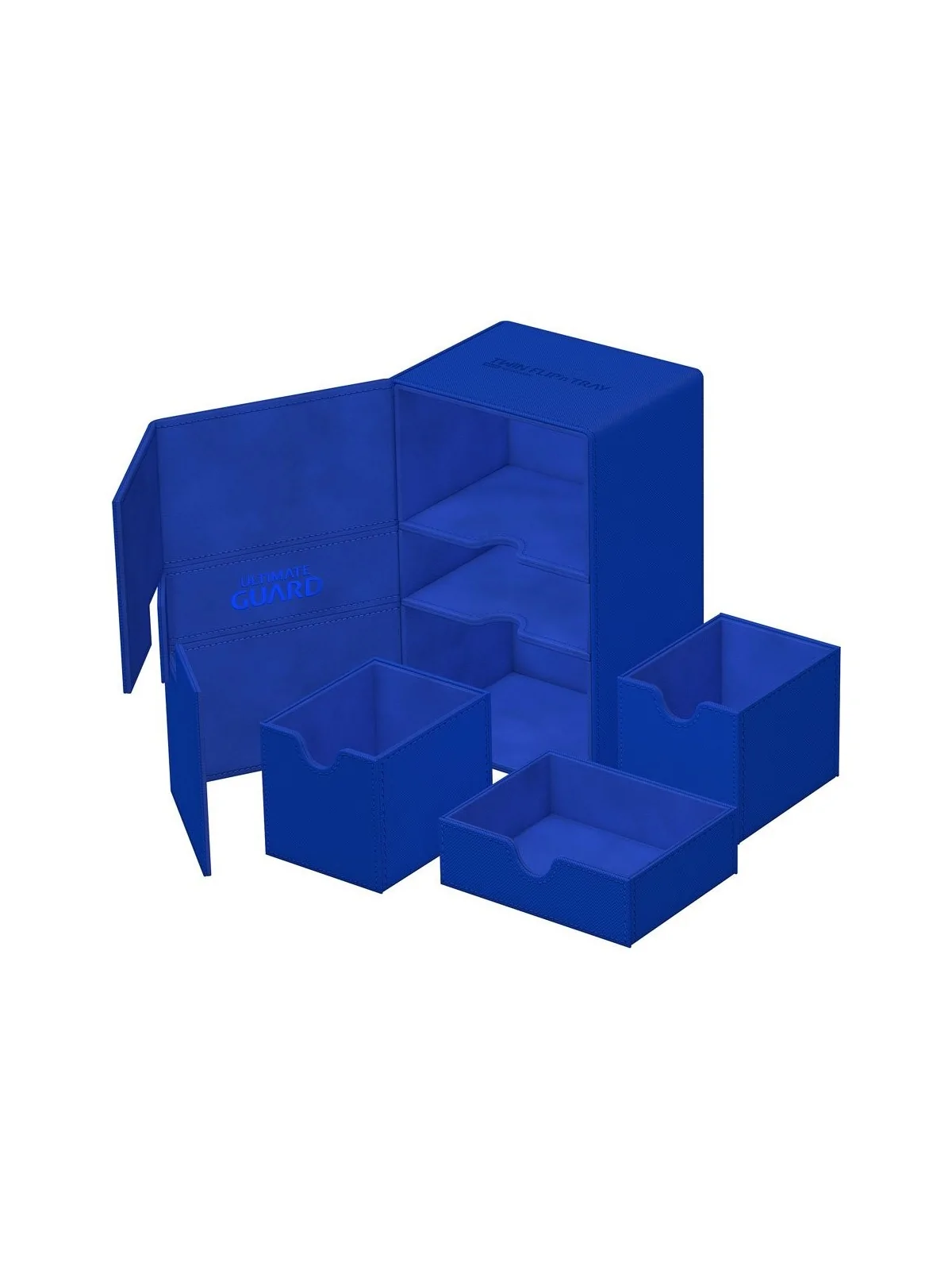 Ultimate Guard Twin Flip'n'Tray 160+ XenoSkin Monocolor Azul de Ultimate Guard en Cajas para Cartas | La Cueva Roja