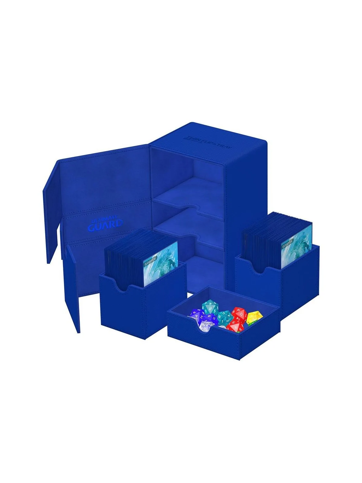 Ultimate Guard Twin Flip'n'Tray 160+ XenoSkin Monocolor Azul de Ultimate Guard en Cajas para Cartas | La Cueva Roja