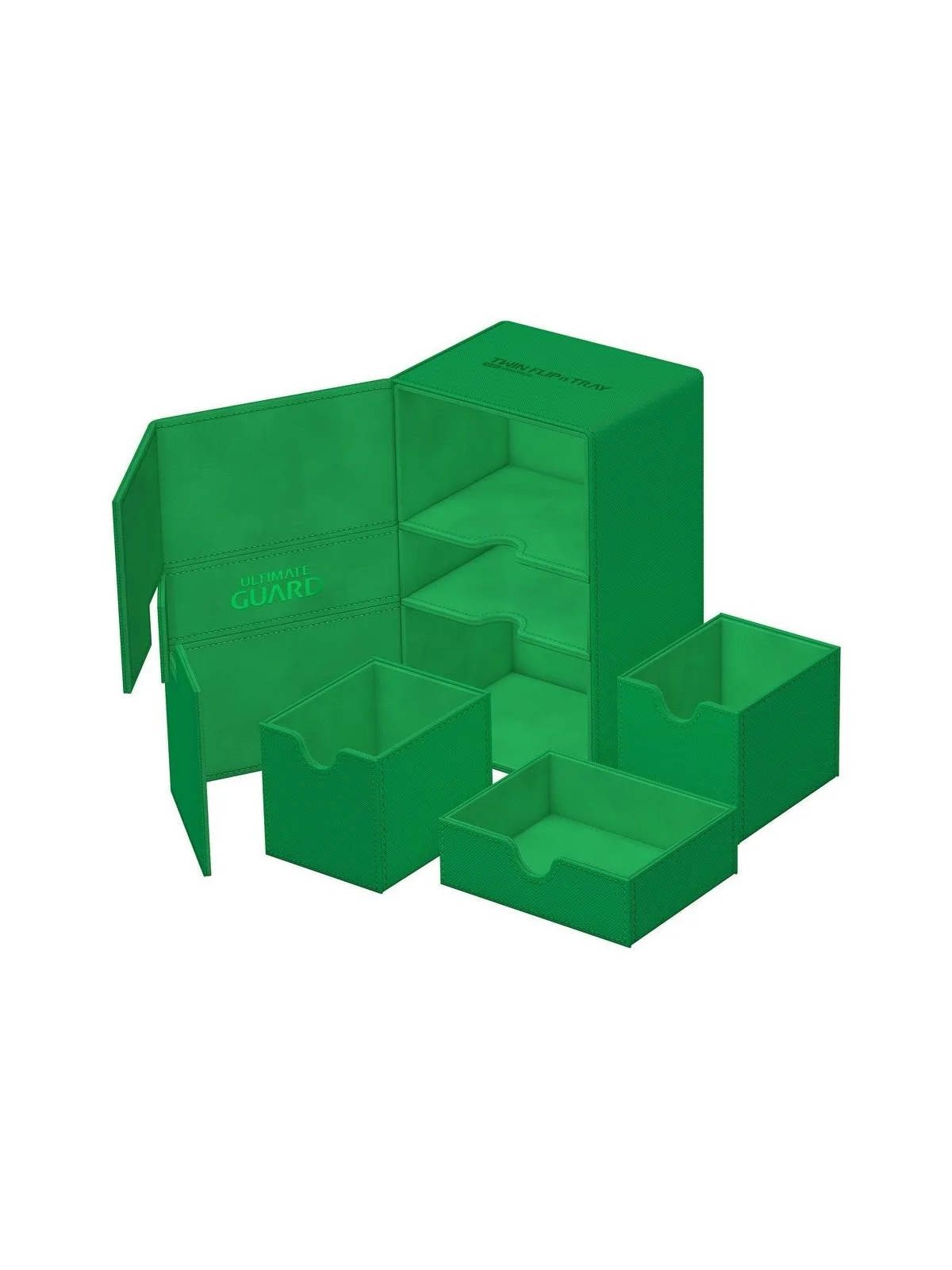 Ultimate Guard Twin Flip'n'Tray 160+ XenoSkin Monocolor Verde de Ultimate Guard en Cajas para Cartas | La Cueva Roja