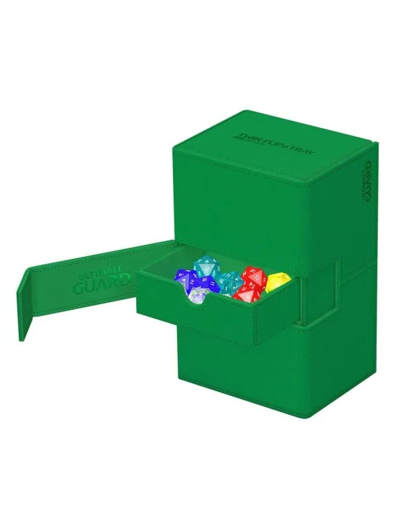 Ultimate Guard Twin Flip'n'Tray 160+ XenoSkin Monocolor Verde de Ultimate Guard en Cajas para Cartas | La Cueva Roja