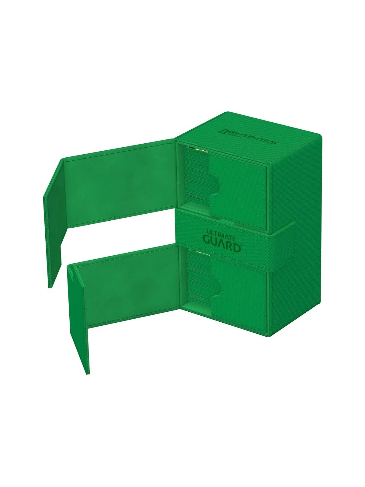 Ultimate Guard Twin Flip'n'Tray 160+ XenoSkin Monocolor Verde de Ultimate Guard en Cajas para Cartas | La Cueva Roja
