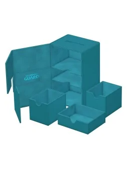 Ultimate Guard Twin Flip'n'Tray 160+ XenoSkin Monocolor Gasolina Azul de Ultimate Guard en Cajas para Cartas | La Cueva Roja