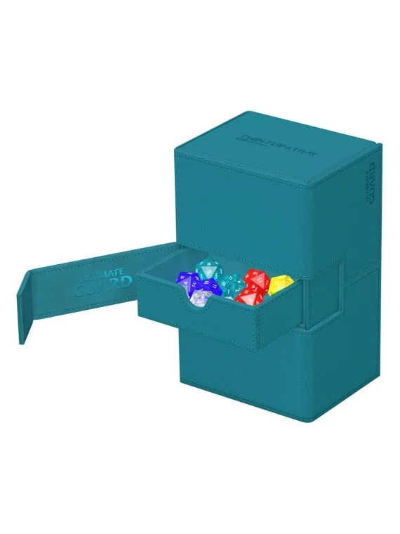 Ultimate Guard Twin Flip'n'Tray 160+ XenoSkin Monocolor Gasolina Azul de Ultimate Guard en Cajas para Cartas | La Cueva Roja