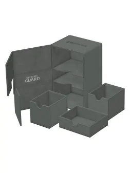 Ultimate Guard Twin Flip'n'Tray 160+ XenoSkin Monocolor Gris de Ultimate Guard en Cajas para Cartas | La Cueva Roja
