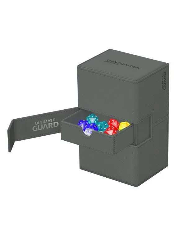 Ultimate Guard Twin Flip'n'Tray 160+ XenoSkin Monocolor Gris de Ultimate Guard en Cajas para Cartas | La Cueva Roja