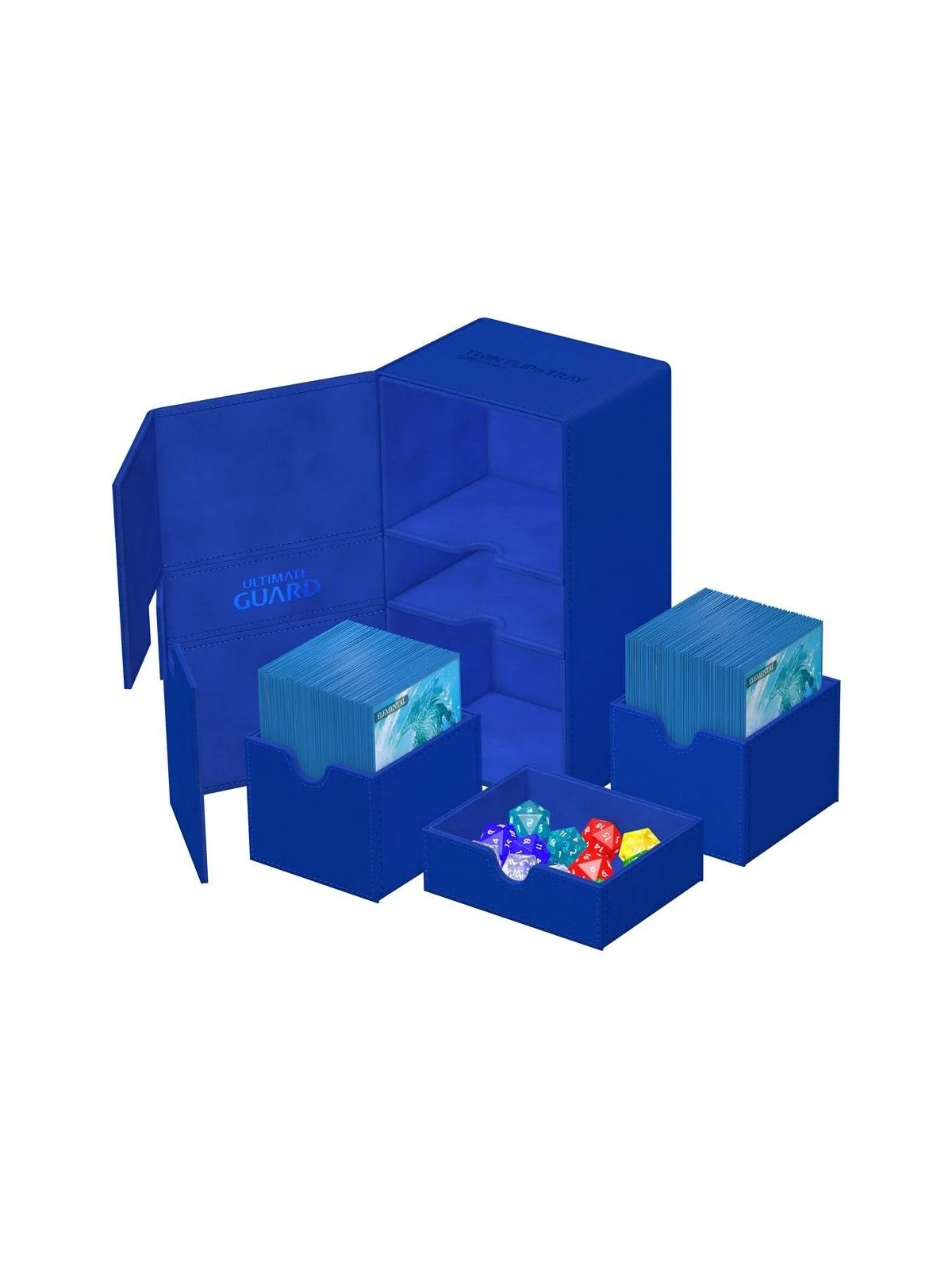 Ultimate Guard Twin Flip'n'Tray 200+ XenoSkin Monocolor Azul de Ultimate Guard en Cajas para Cartas | La Cueva Roja